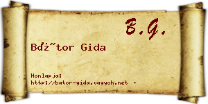 Bátor Gida névjegykártya